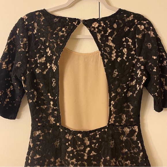 NBD Take Your Time Black Lace Open Back Dress - Picture 5 of 10